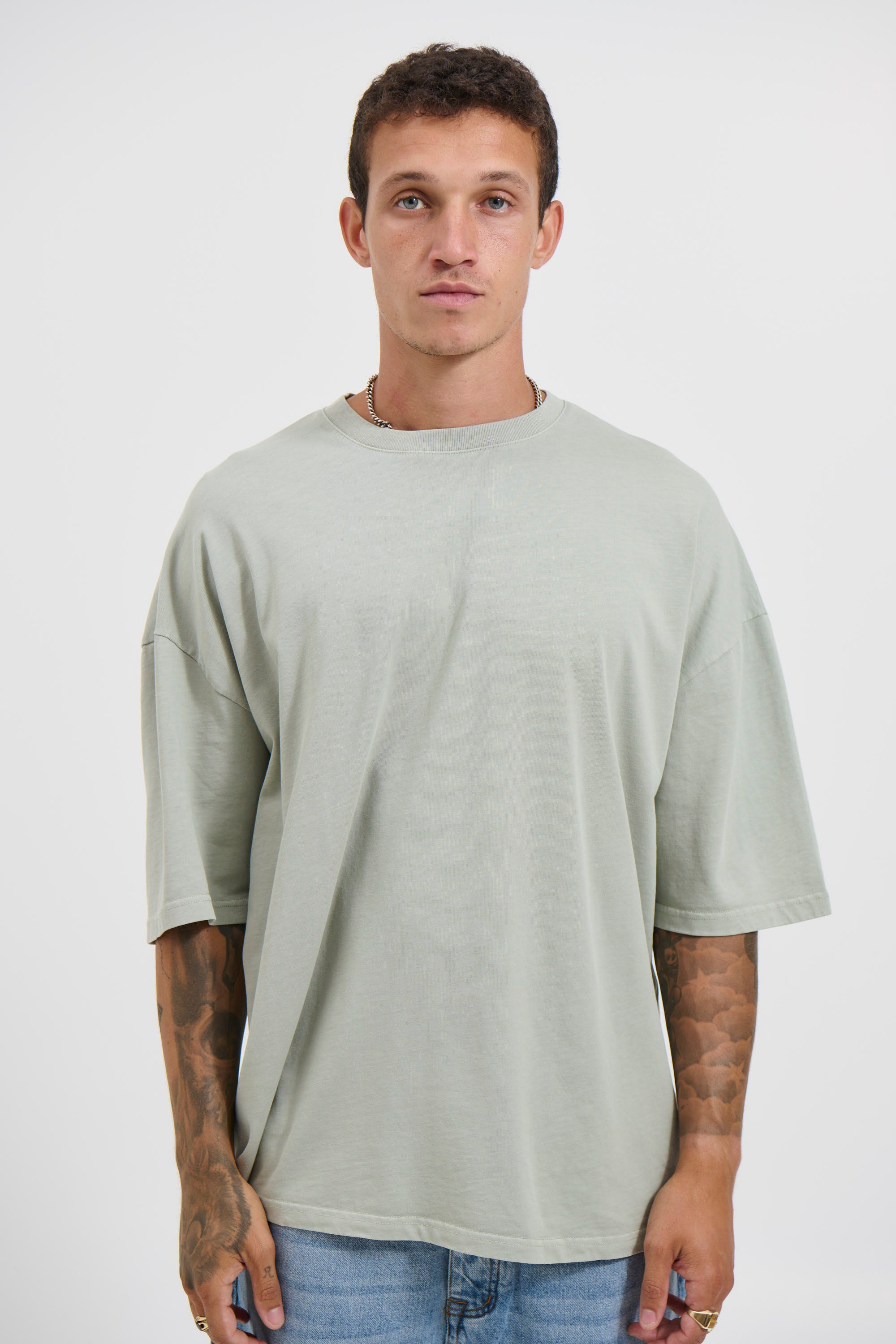 Miller Drop Shoulder Box Tee Pistachio