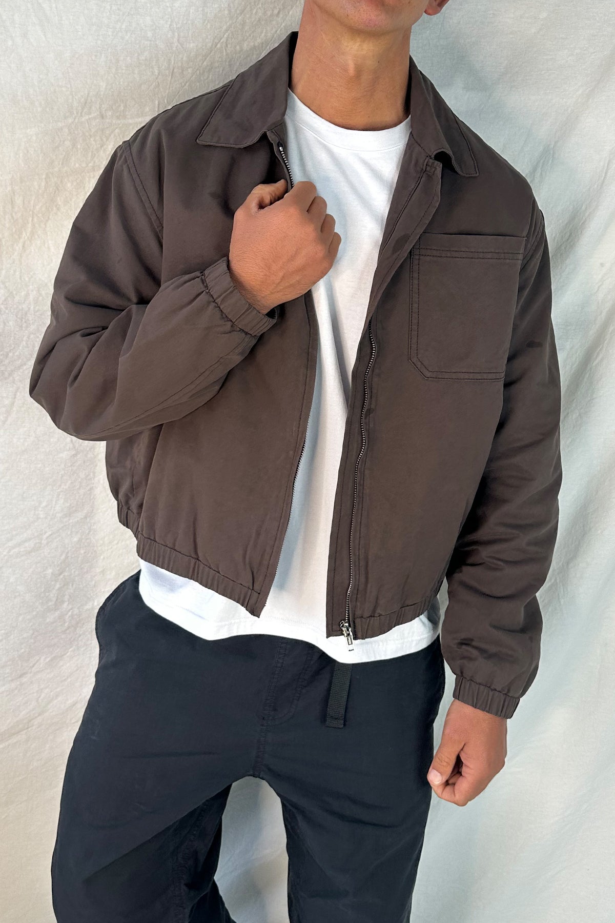 Charlie Soft Cotton Bomber Choc