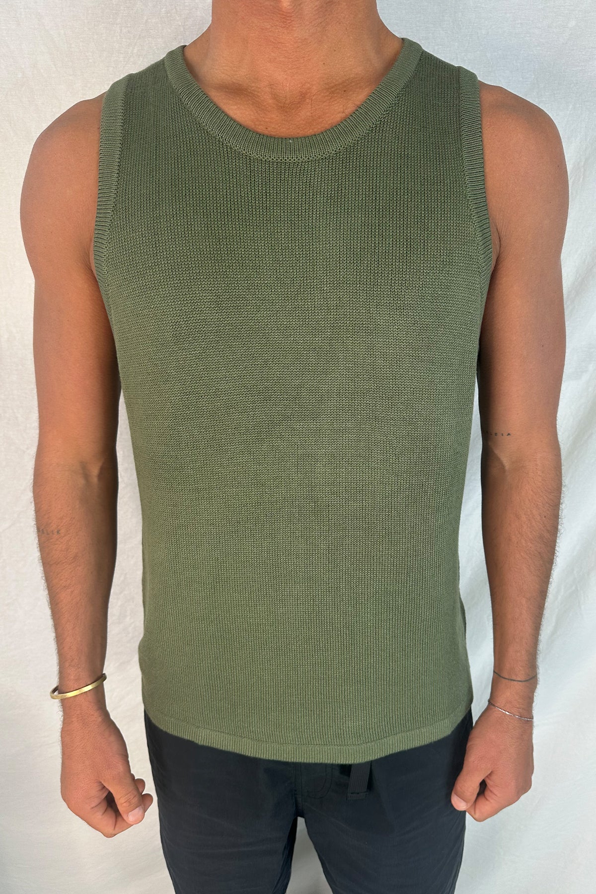 Deran Knitted Tank Khaki
