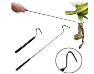 AYAMAYA Collapsible Snake Hook Extend to 39.3 inch, Telescoping Pocket Stainless Steel Snake Shaft Retractable Reptile Hook Soft Grip Field Hook for Catching