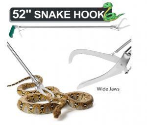 GYORGKSHI 52 Extra Long Snake Tongs Reptile Grabber Catcher, Stainless Steel & Wide Jaw Pick-up Handling Tool