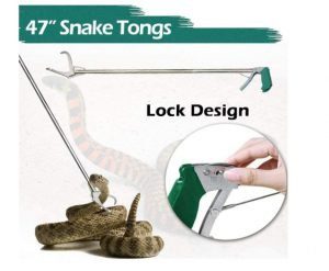 IC ICLOVER 47 Inch Extra Heavy Duty Standard Reptile Snake Tongs Reptile Grabber Rattle Snake Catcher Wide Jaw Handling Tool